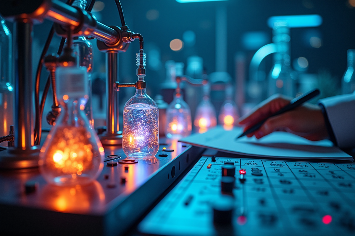 Expérience de physique quantique dans un laboratoire moderne