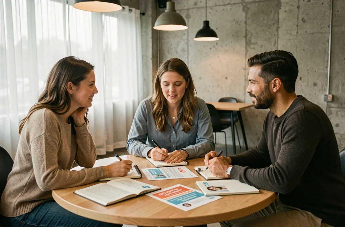 Groupe de stagiaires Afpa discutant des options de financement de formation professionnelle