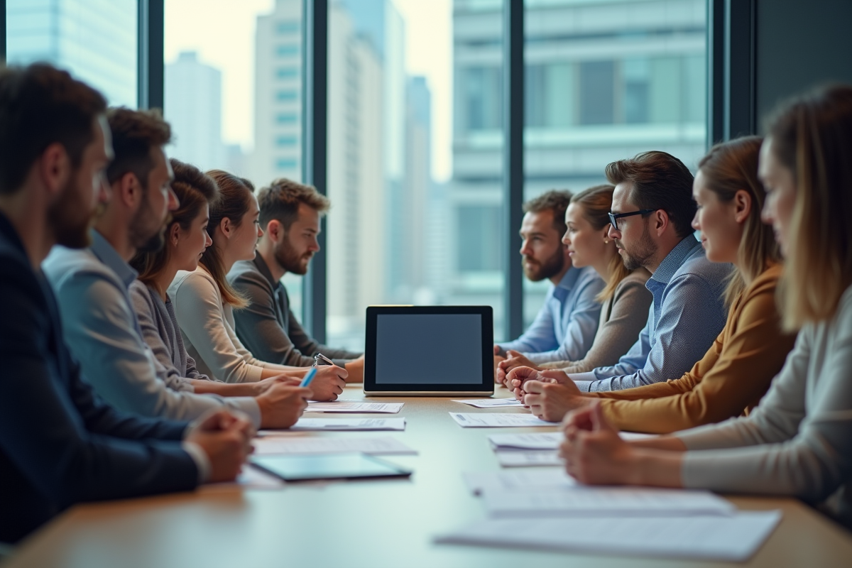 Groupe de professionnels lors d